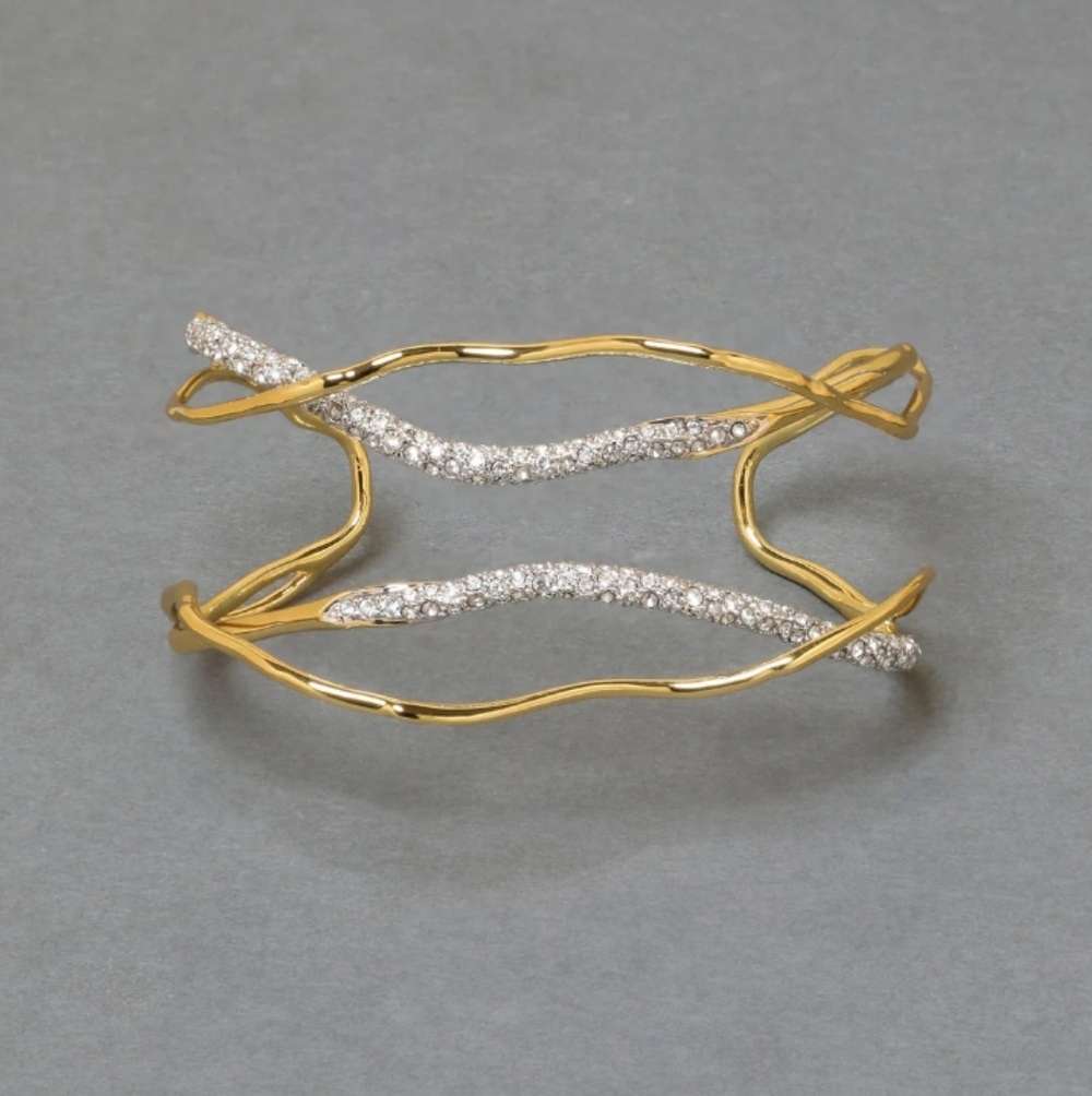 Alexis Bittar Solanales Gold Crystal Intertwined Cuff Bracelet - Picture 3 of 9